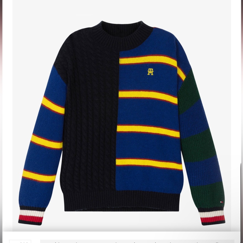 NWT Tommy Hilfiger Boys Blue‎ Multi Stripe Sweater